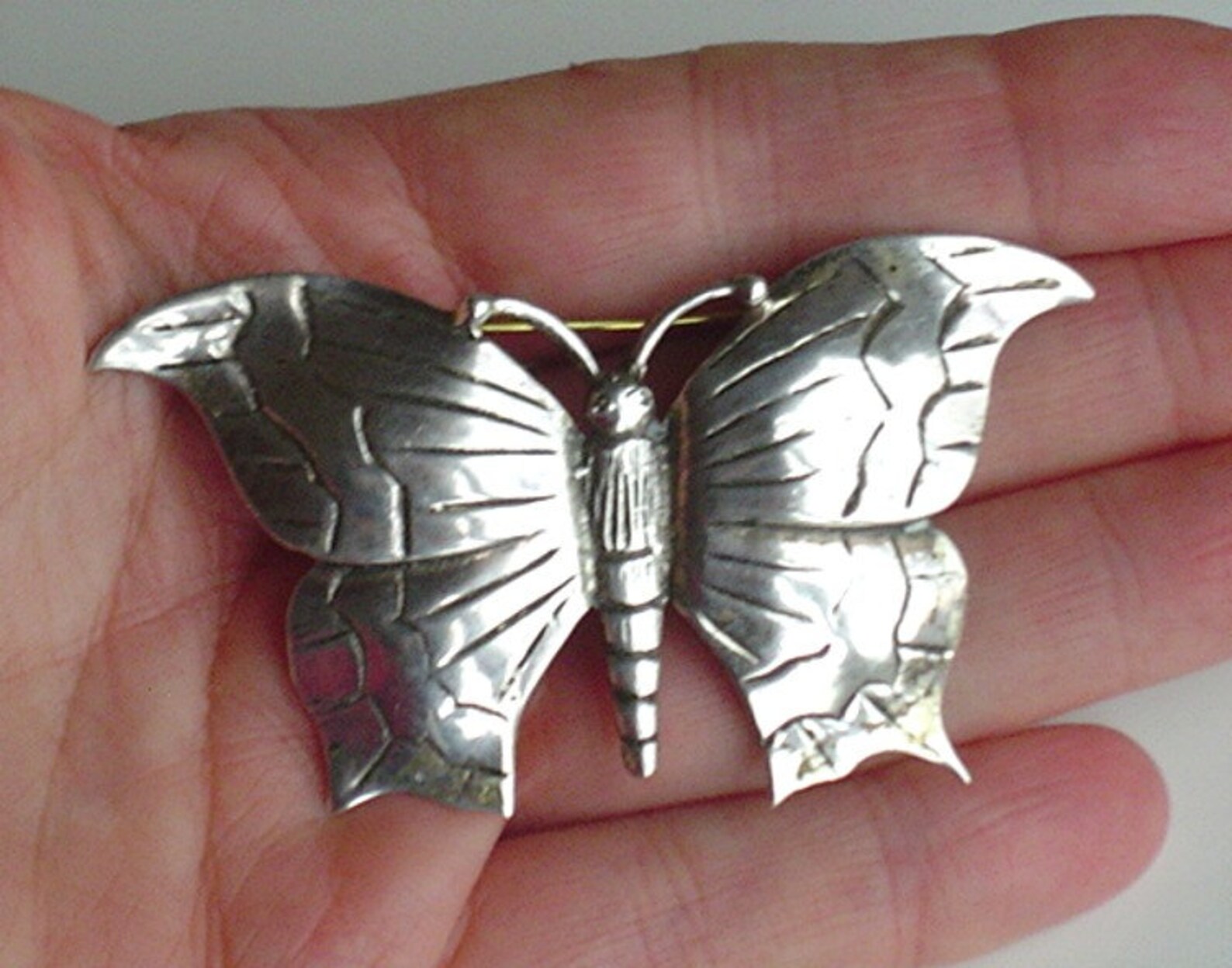 Sterling Butterfly Brooch Huge Vintage Sterling Silver Etsy