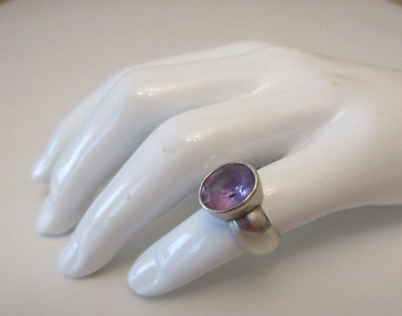 MCM Solid Sterling Silver And Amethyst Statement … - image 2