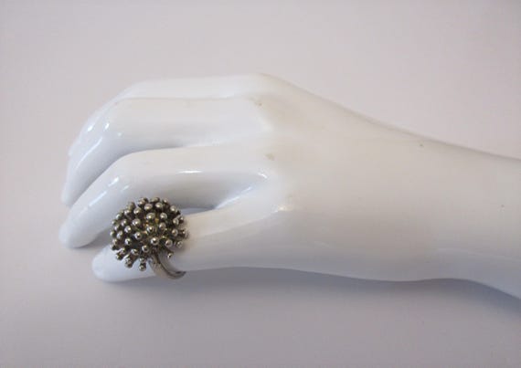 Vintage Solid Sterling Silver Ring, Has Spikes Li… - image 6