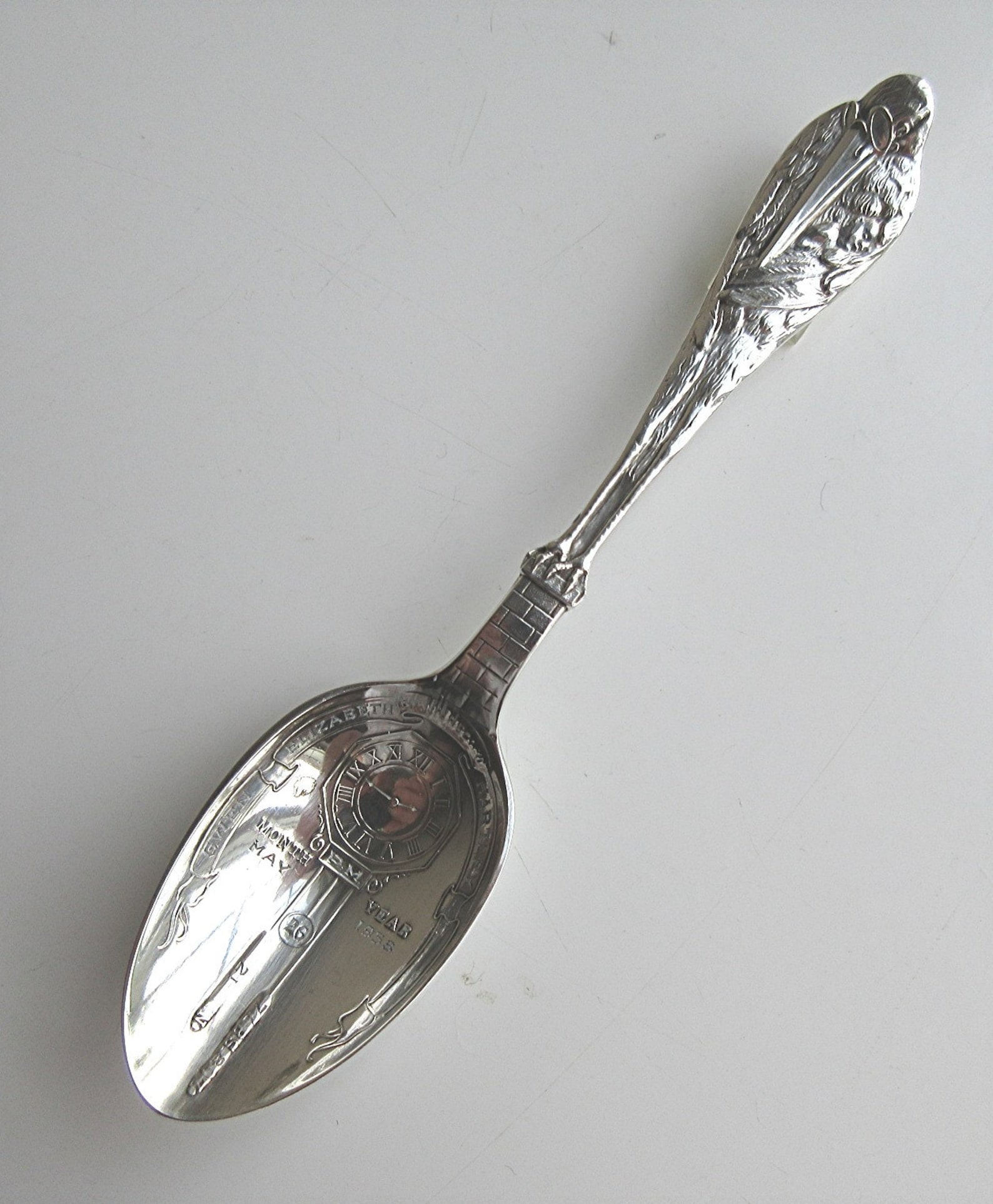 Vintage Baby Stork Spoon Sterling Silver Baby Birth Record Etsy