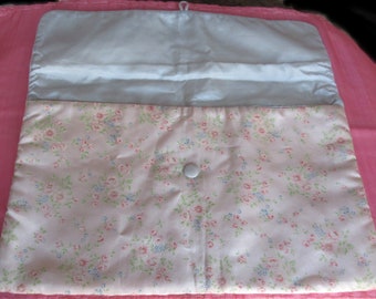 Sac à lingerie vintage, grand sac boudoir floral rose