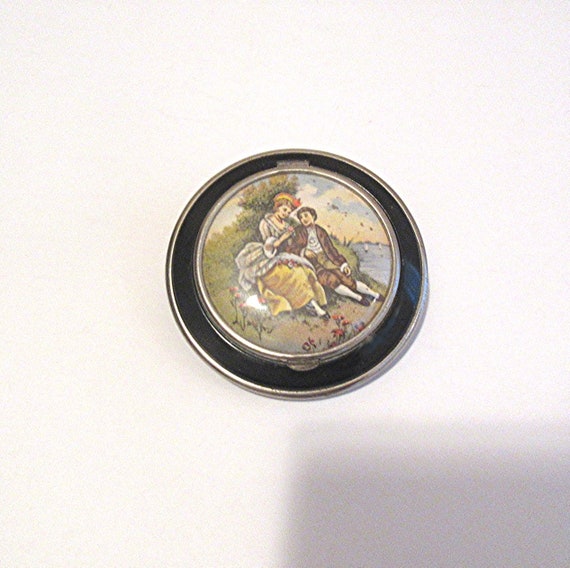 Vintage Pair Of Compacts, Black Enameled Young Co… - image 2