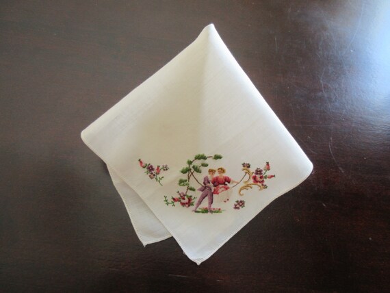 Petit Point Lovers Wedding Handkerchief, Vintage … - image 3