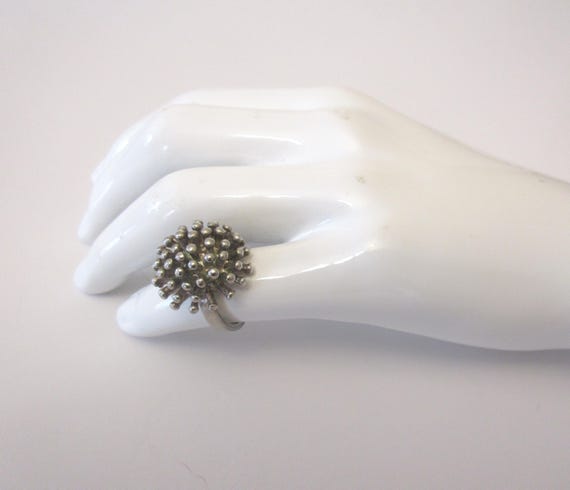 Vintage Solid Sterling Silver Ring, Has Spikes Li… - image 5