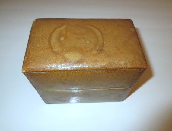 Rare Antique Deco Toiletry Leather Box Travel Set… - image 3