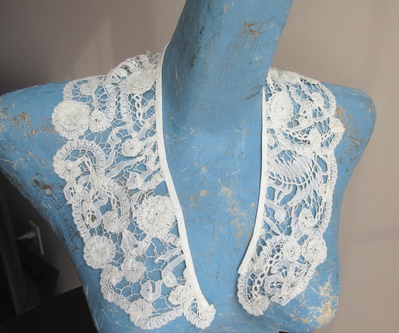 Antique Victorian Hand Made Fine Honiton Lace Col… - image 7