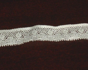 Vintage Net Lace Trim Hand Made with Picots Classic Bridal Wedding Trim and for Dolls or Crafting