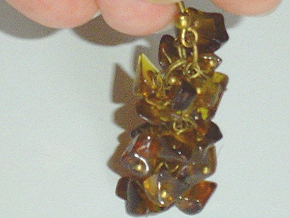 Vintage Amber Real Amber Drop Earrings 2 Inch Lon… - image 5