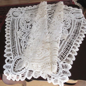 Antique Hand Made French Lace Runner