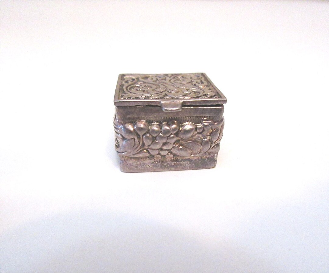 Vintage Signed Domex Silver Miniature Box From Poland, Tiny Rosary ...