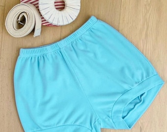 Pantalones cortos de yoga Iyengar de algodón para mujer y hombre, azul cielo