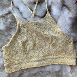 High Neck Lace Halter Bralette