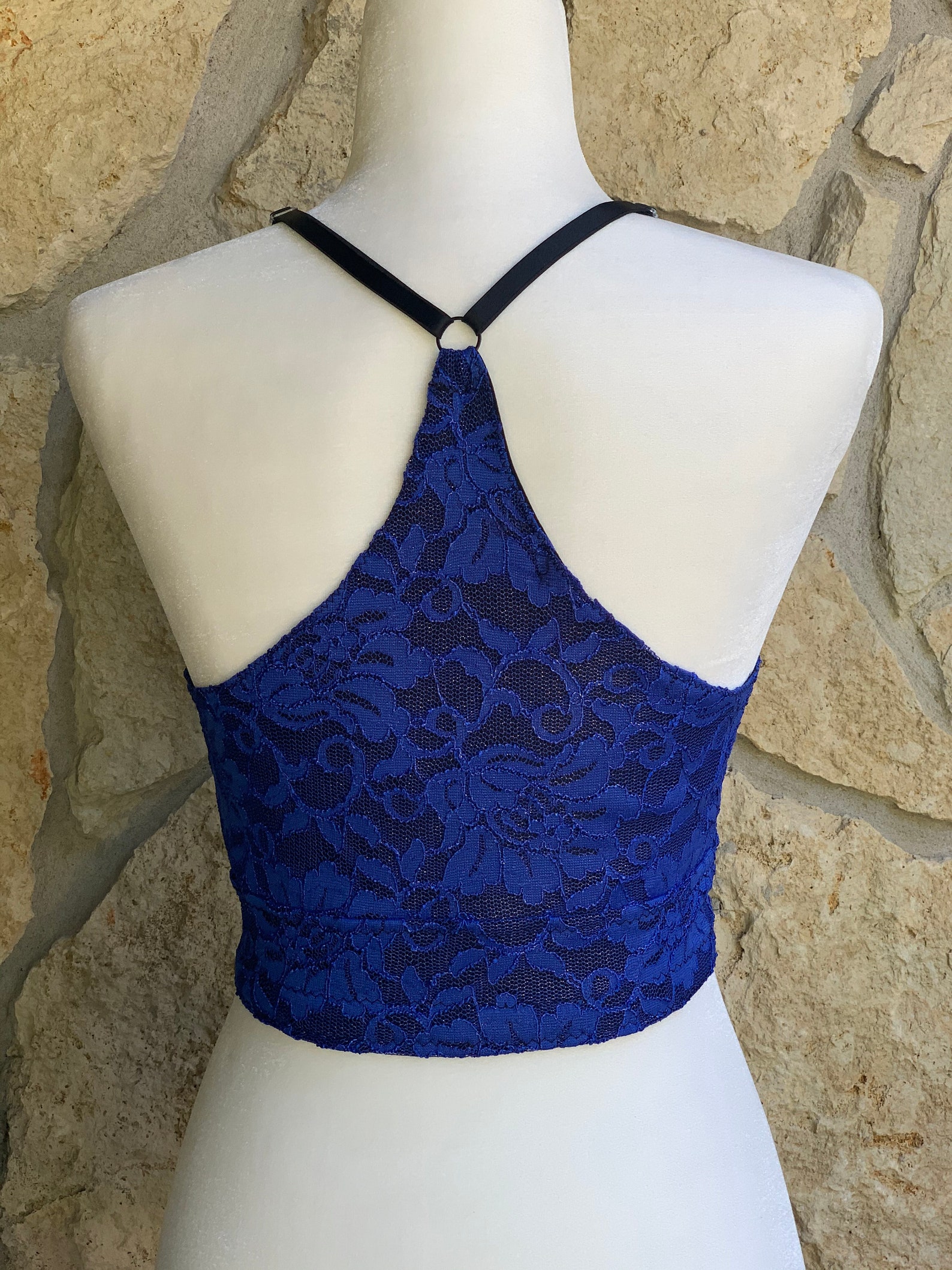 High Neck Lace Halter Bralette Etsy UK