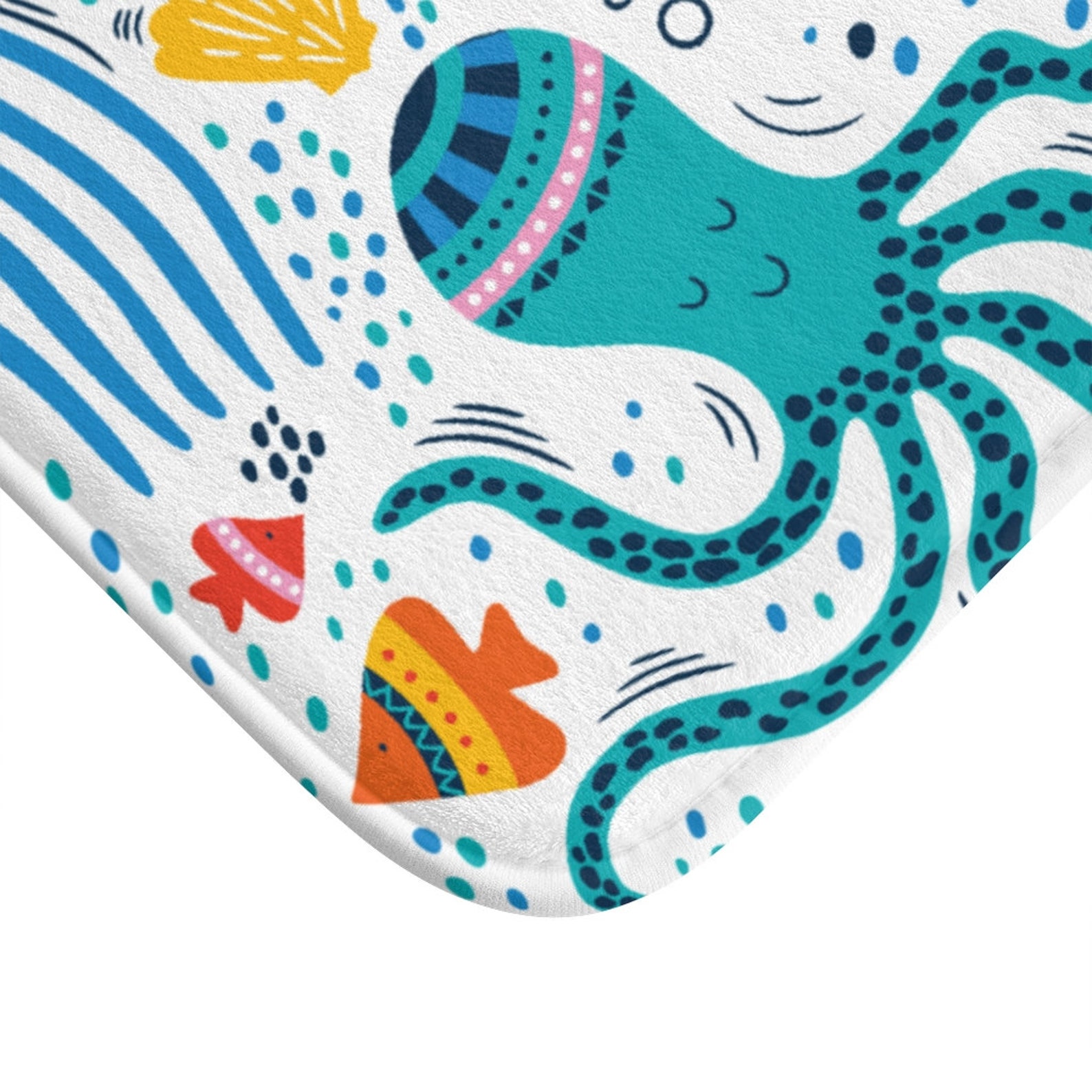 Ocean bath mat colorful kids bathroom decor whale bathroom mat Etsy