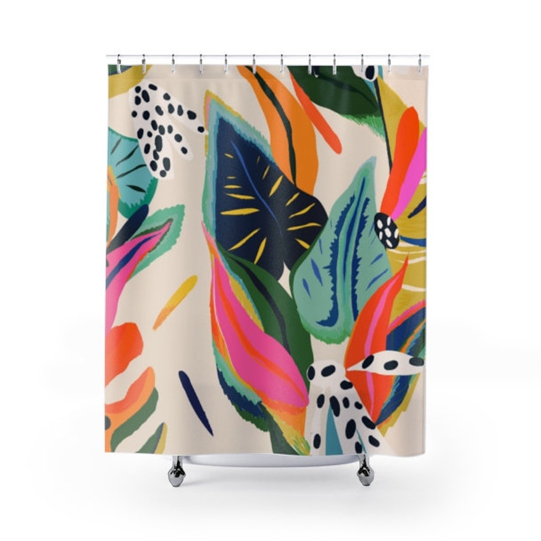 Floral Shower Curtain Kids Shower Curtain Cute Shower Curtain Botanical