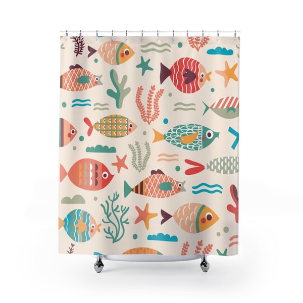 Shop Fish Shower Curtain Online Etsy