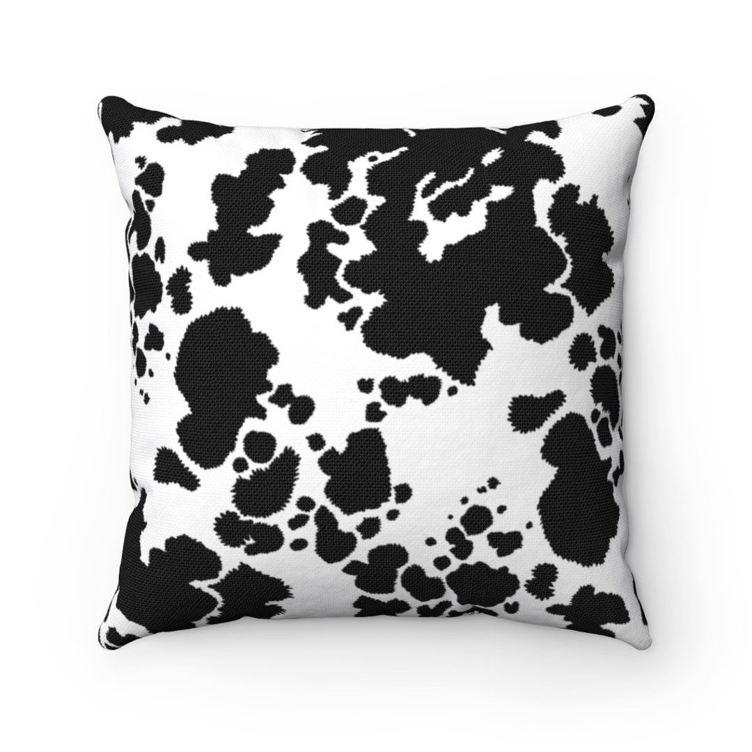 Cow Print Pillow Case Black and White Decor Kids Pillow Cover Etsy