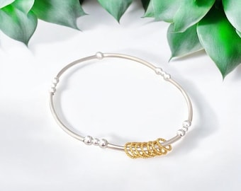 Milestone Birthday Bracelet: Sterling Silver & Gold Vermeil Rings