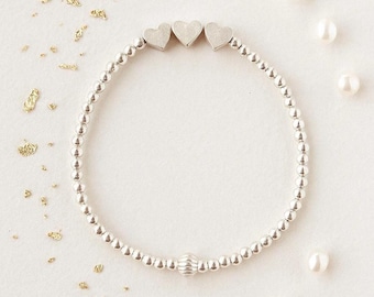 Milestone Birthday Bracelet: Silver Hearts for Each Decade