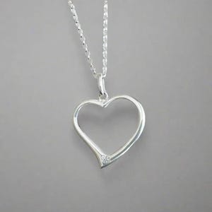 Sterling Silver Heart Pendant Chain Necklace