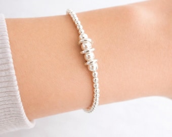 Sterling Silver Milestone Birthday Bracelet: Rose Gold Option