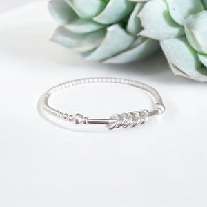 Sterling Silver Birthday Stretch Bracelet with Personalised Message Card - Milestone Ages 20-90