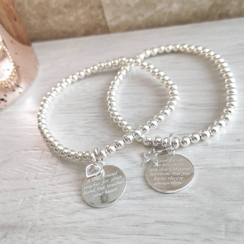 Sterling silver friend bracelet True friend jewellery for Etsy
