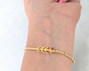Gold Milestone Birthday Stretch Bracelet | FREE Personalised Message Card