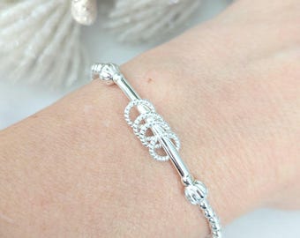 Milestone Birthday Bracelet: Silver Rings, Decade Gift