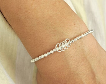 20th | 30th | 40th | 50th | 60th | 70th | 80th Sterling Silver Birthday Stretch Bracelet | Birthday Gift | FREE Personalised Message Card