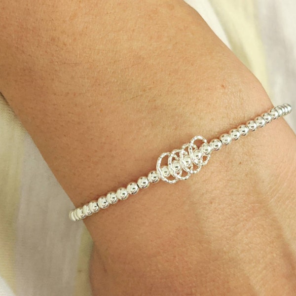 20th | 30th | 40th | 50th | 60th | 70th | 80th Sterling Silver Birthday Stretch Bracelet | Birthday Gift | FREE Personalised Message Card