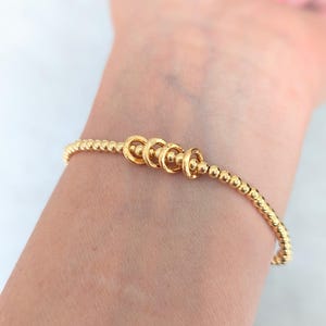 Gold Milestone Birthday Stretch Bracelet | FREE Personalised Message Card