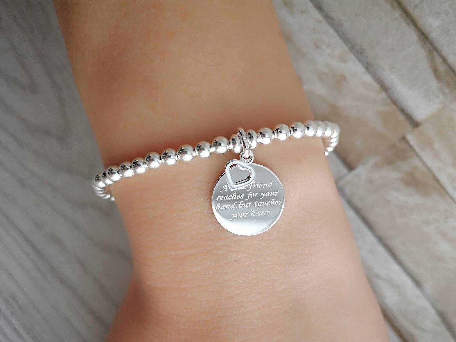 Sterling silver friend bracelet True friend jewellery for Etsy