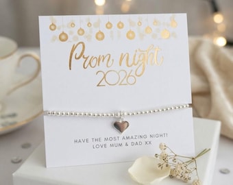 Pulsera con dije de corazón para graduación: Regalo hecho a mano para la noche de graduación
