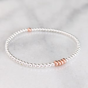 Sterling Silver Decade Bracelet • 3mm Beaded Milestone Birthday Gift Boxed