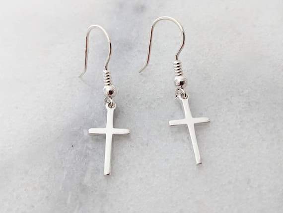 Sterling silver cross studs Sterling silver cross studs