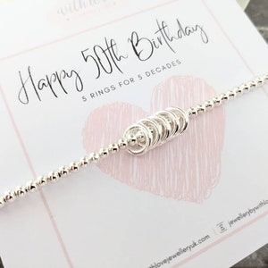 20th | 30th | 40th | 50th | 60th | 70th | 80th Birthday Bracelet | Birthday Gift for Women | Gifts for Her | FREE Personalised Message Card