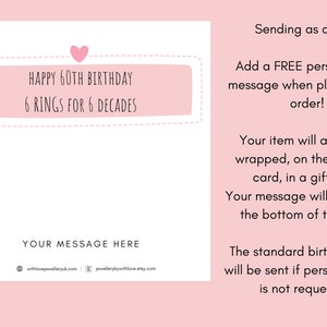 20th 30th 40th 50th 60th 70th 80th Silver Hearts Birthday Bracelet Birthday Gifts for Women FREE Personalised Message Card image 5