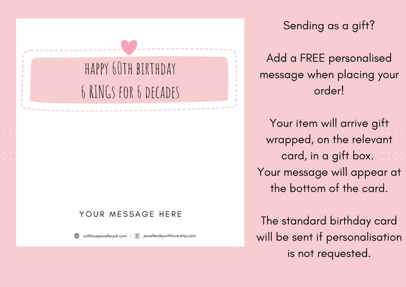 20th 30th 40th 50th 60th 70th 80th Silver Hearts Birthday Bracelet Birthday Gifts for Women FREE Personalised Message Card image 5