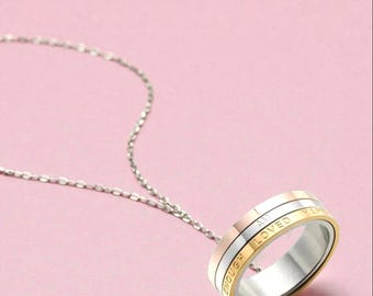 Spinner Affirmation Ring Necklace