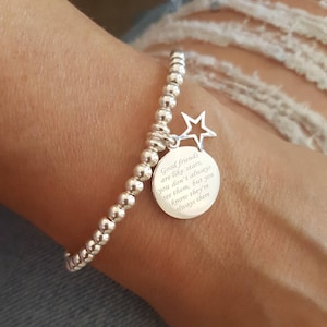 Sterling Silver Friendship Bracelet | Good Friends Are Like Stars | Friend Bracelet | Special Friend | FREE Personalised Message Card
