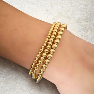 Gold Beaded Stretch Bracelet Stacking Set