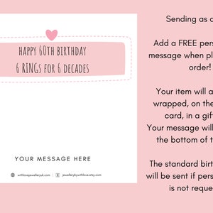 20th 30th 40th 50th 60th 70th or 80th Sterling Silver Birthday Bracelet Birthday Gifts For Her FREE Personalised Message Card image 7