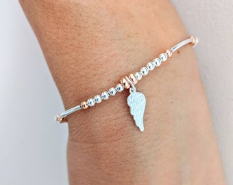 Sterling Silver Angel Wing Bracelet | Gifts For Her | Sentimental Jewellery Gifts | Memorial Jewellery Gift | Gifts For Women And Ladies