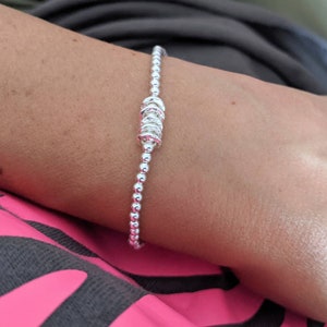 20th 30th 40th 50th 60th 70th or 80th Sterling Silver Birthday Bracelet Birthday Gifts For Her FREE Personalised Message Card image 4