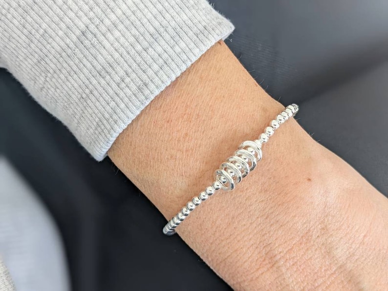 20th 30th 40th 50th 60th 70th or 80th Sterling Silver Birthday Bracelet Birthday Gifts For Her FREE Personalised Message Card image 2