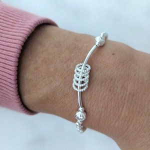 20th | 30th | 40th | 50th | 60th | 70th | 80th Silver Birthday Stretch Bracelet | Birthday Gifts for Women | FREE Personalised Message Card