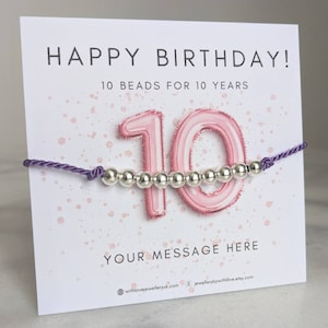 Kids 5th, 6th, 7th, 8th, 9th, 10th, 11th, 12th & 13th Birthday Bracelet | Kids Personalised Gift | Personalised Kids Bracelet |