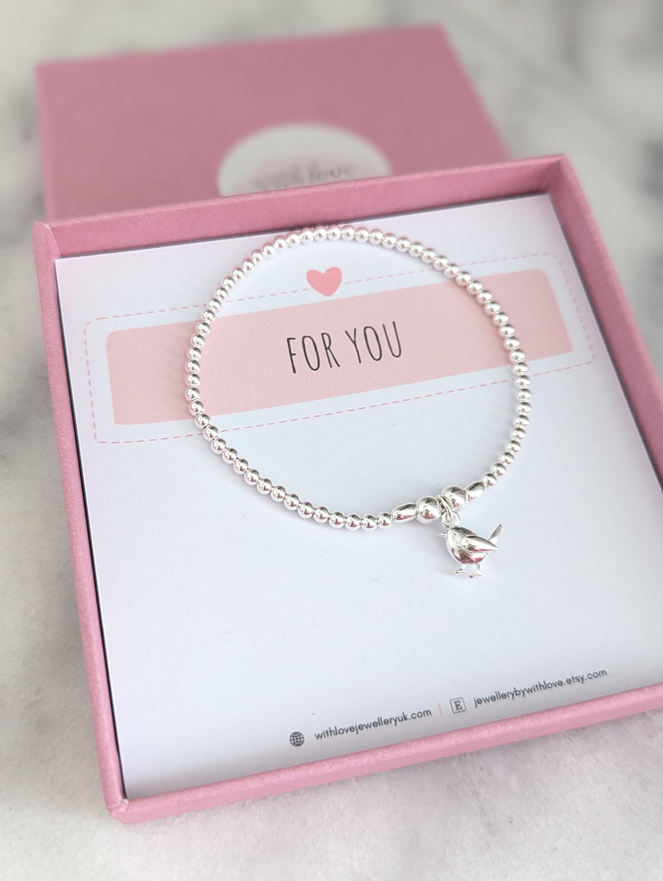 Sterling Silver Robin Stretch Bracelet - Etsy Hong Kong
