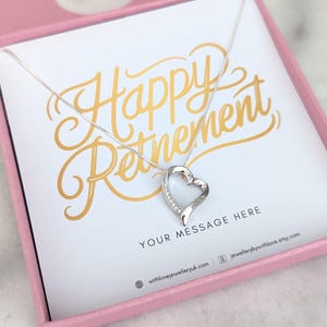 Sterling Silver Retirement Gift | Heart Crystal Necklace